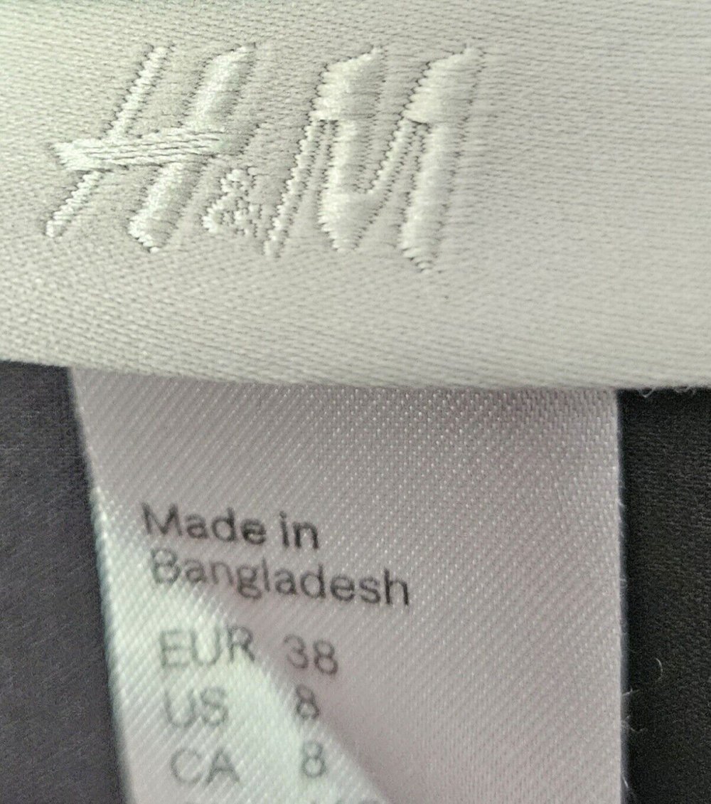 Modern klassische Damen Langarm Bluse Oberteil Slim Fit Gr. 38 (H&M) schwarz