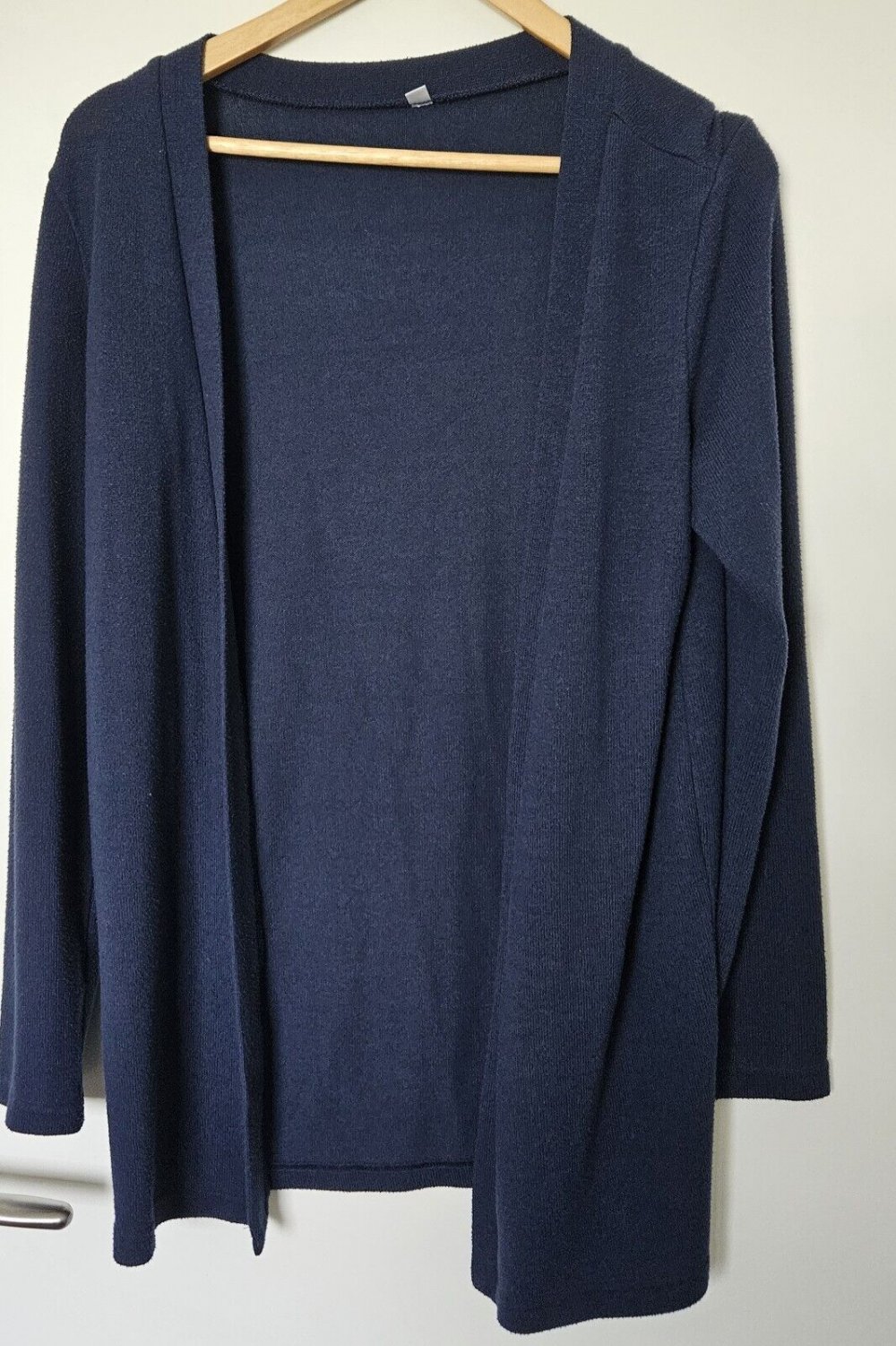 Damen Longstrickjacke offen Gr. S 36/38 blau