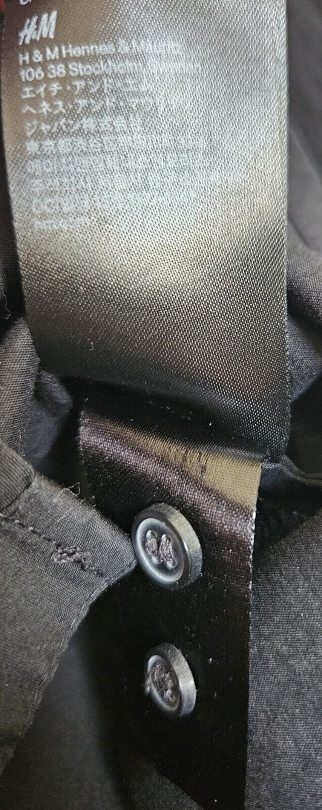 Modern klassische Damen Langarm Bluse Oberteil Slim Fit Gr. 40 (H&M) schwarz