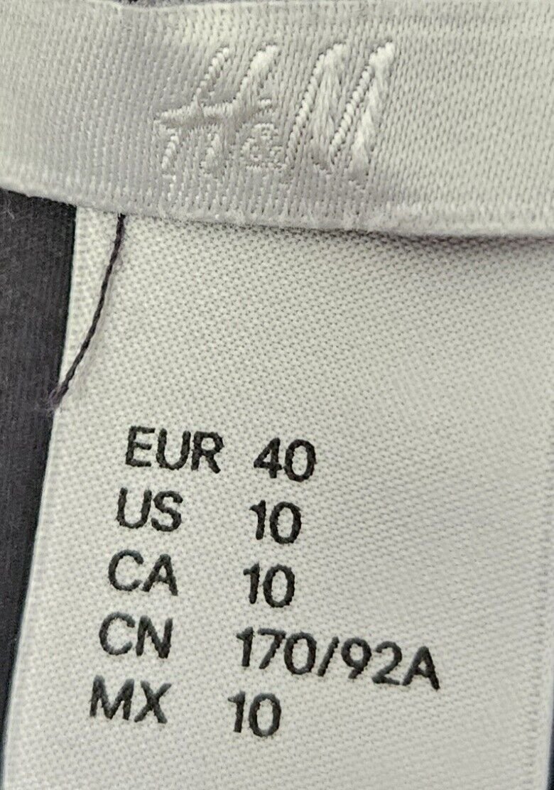 Modern klassische Damen Langarm Bluse Oberteil Slim Fit Gr. 40 (H&M) schwarz