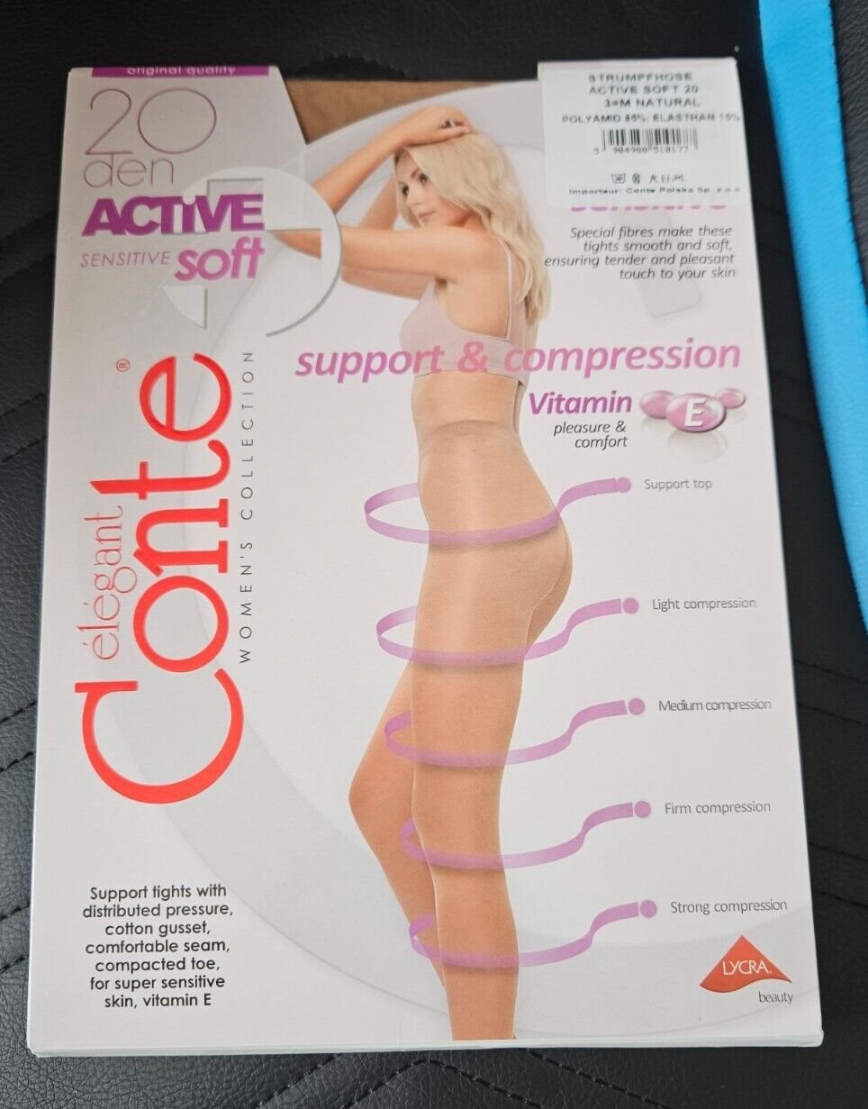 Elegante Damenstrumpfhose 20 DEN empfindliche Haut Vitamin E Gr. M (Conte) NEU