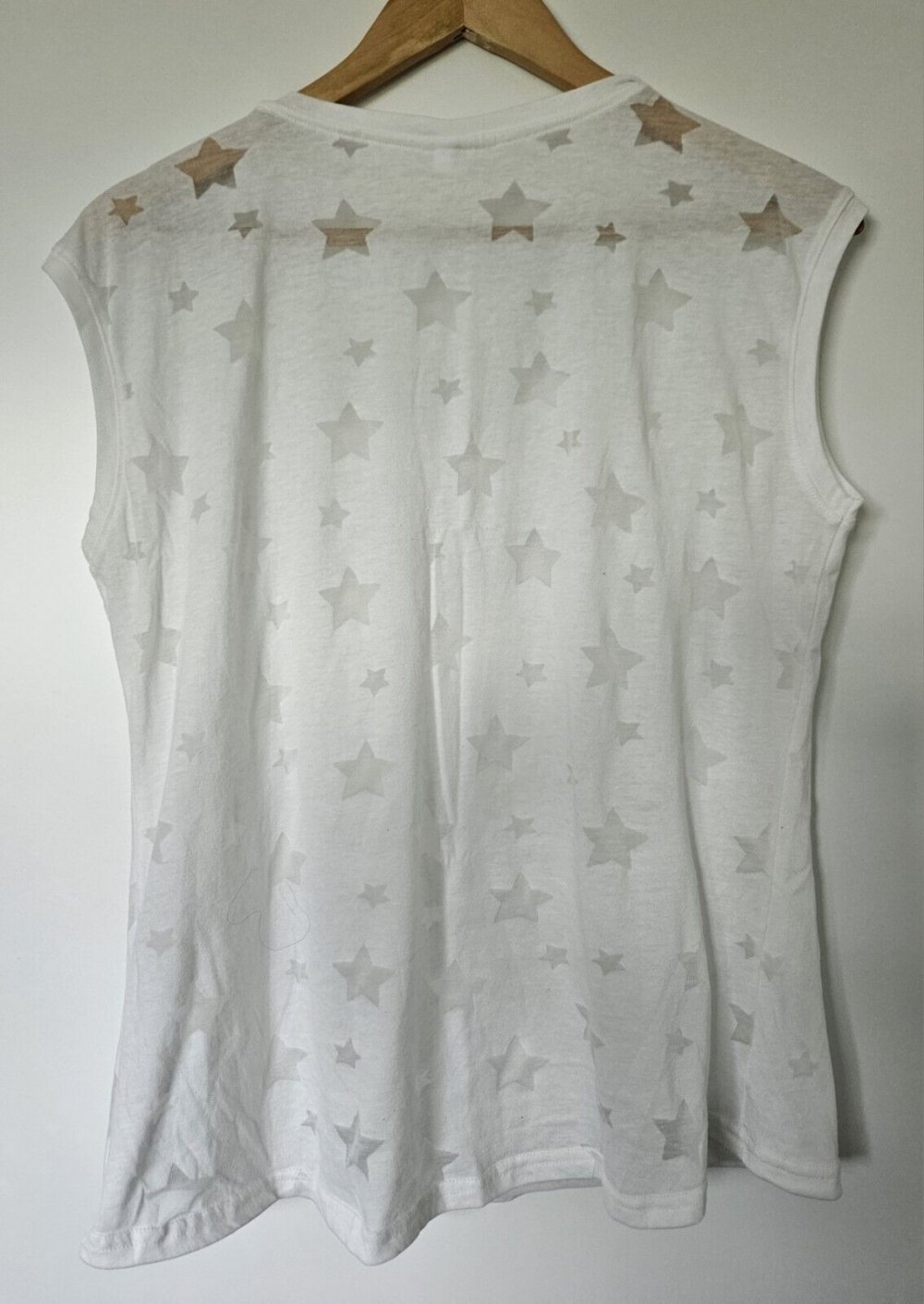 Elegantes Damen Shirt Oberteil Top Gr. L (Kapoohott) weiß Sterne