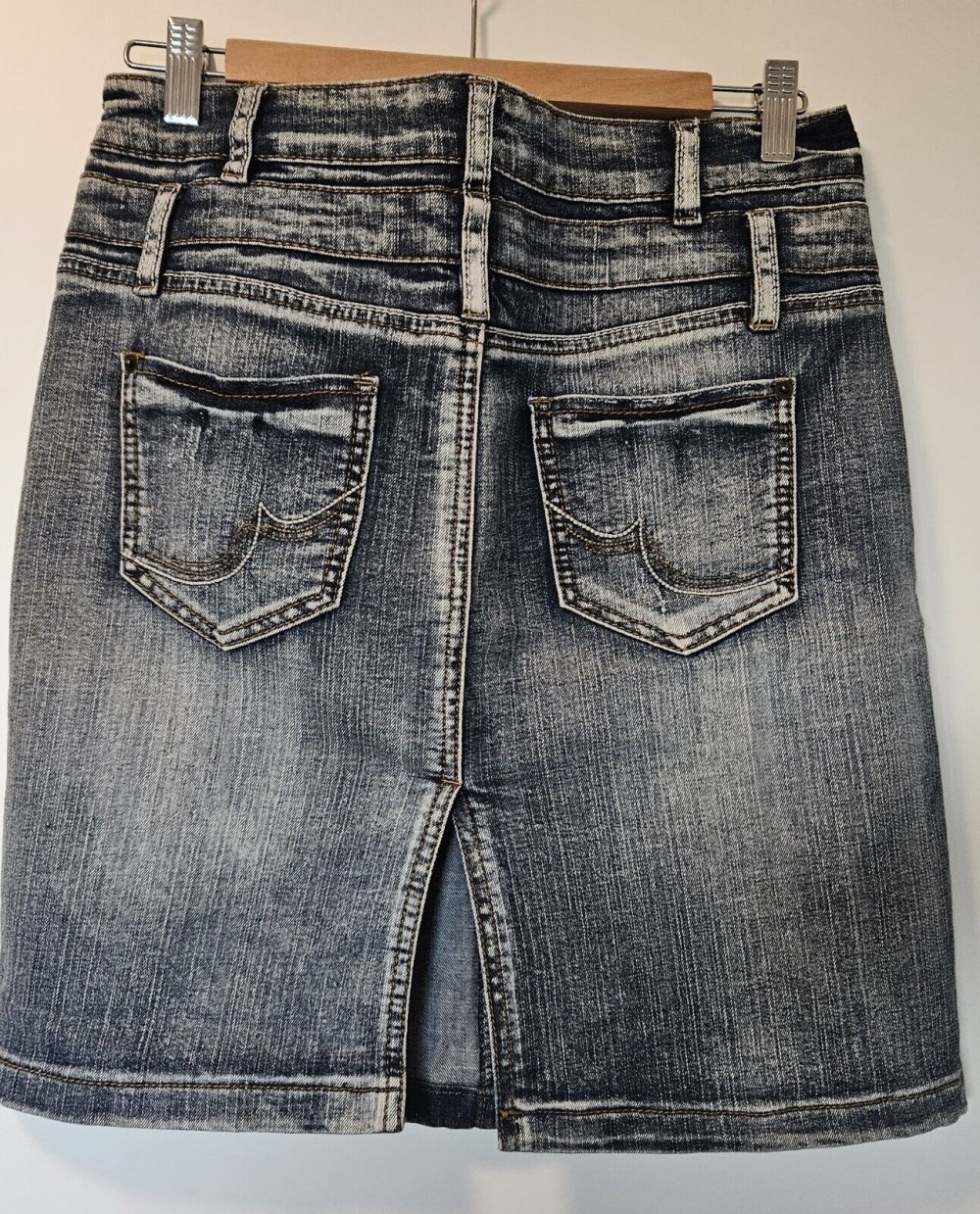 Trendy Damen Jeansrock Gr. 38 (Clockhouse) blau mit Schlitz