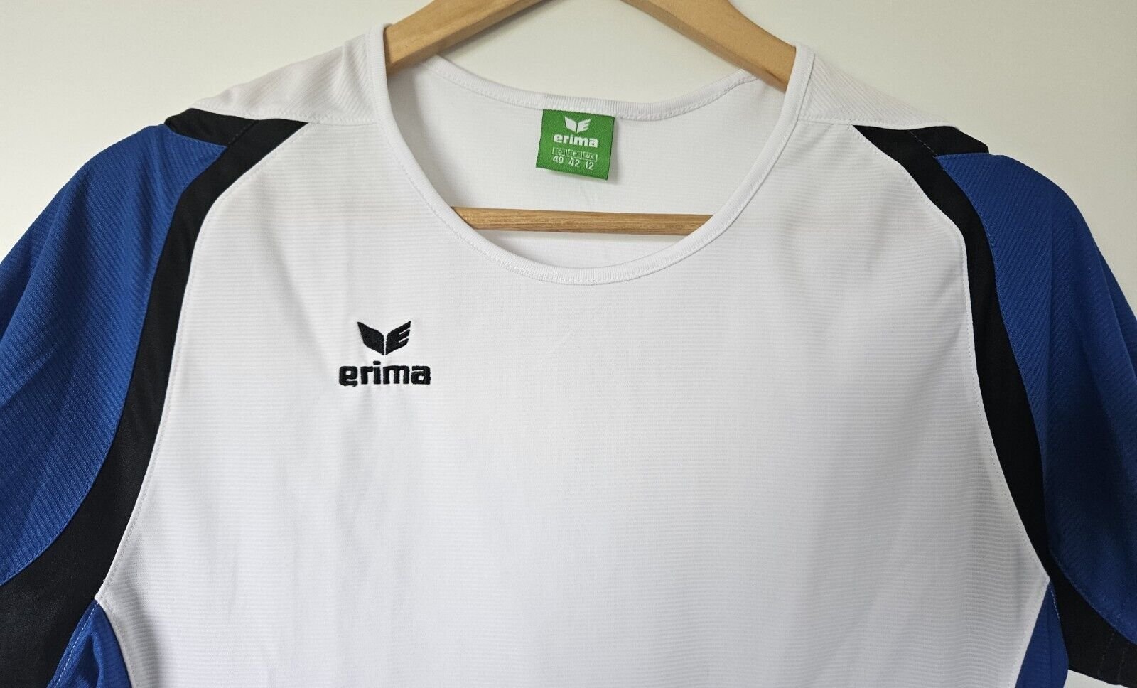 Erima T-Shirt Razor 2.0 Damen Weiss Blau Schwarz Gr. 40 Fitness Sport