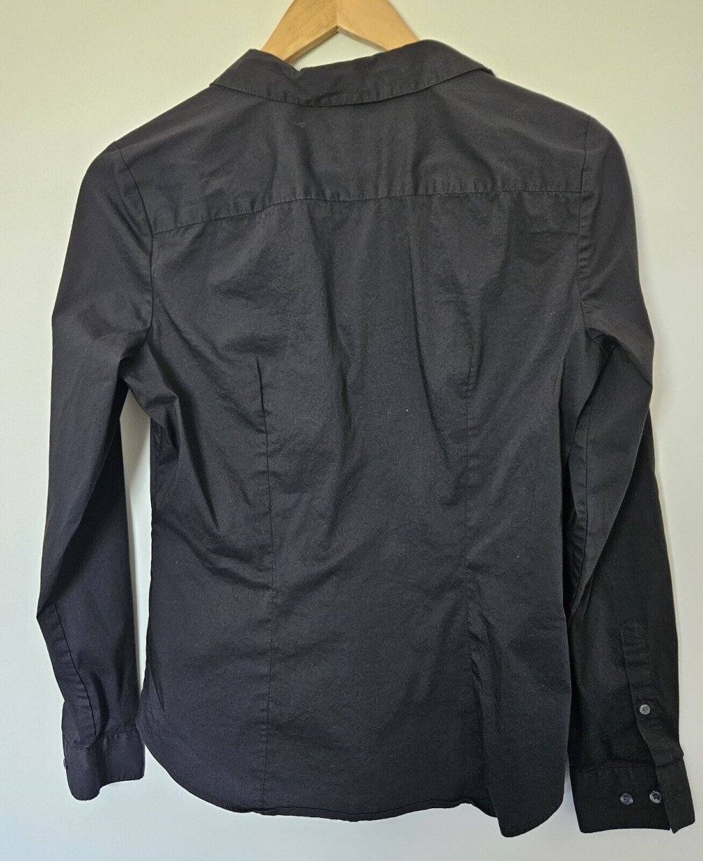 Modern klassische Damen Langarm Bluse Oberteil Slim Fit Gr. 40 (H&M) schwarz