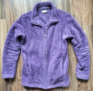 sehr schön lila Damen Flauschjacke Teddyjacke Fleecejacke flauschige Jacke mit Reißverschluss, Größe M, von Infinity Woman, vorn mit 2 Jackentaschen, 100% Polyester, wunderbar warm u. flauschig