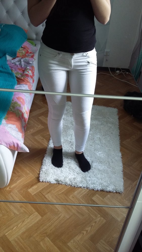 Weiße hose strech biker look weiß