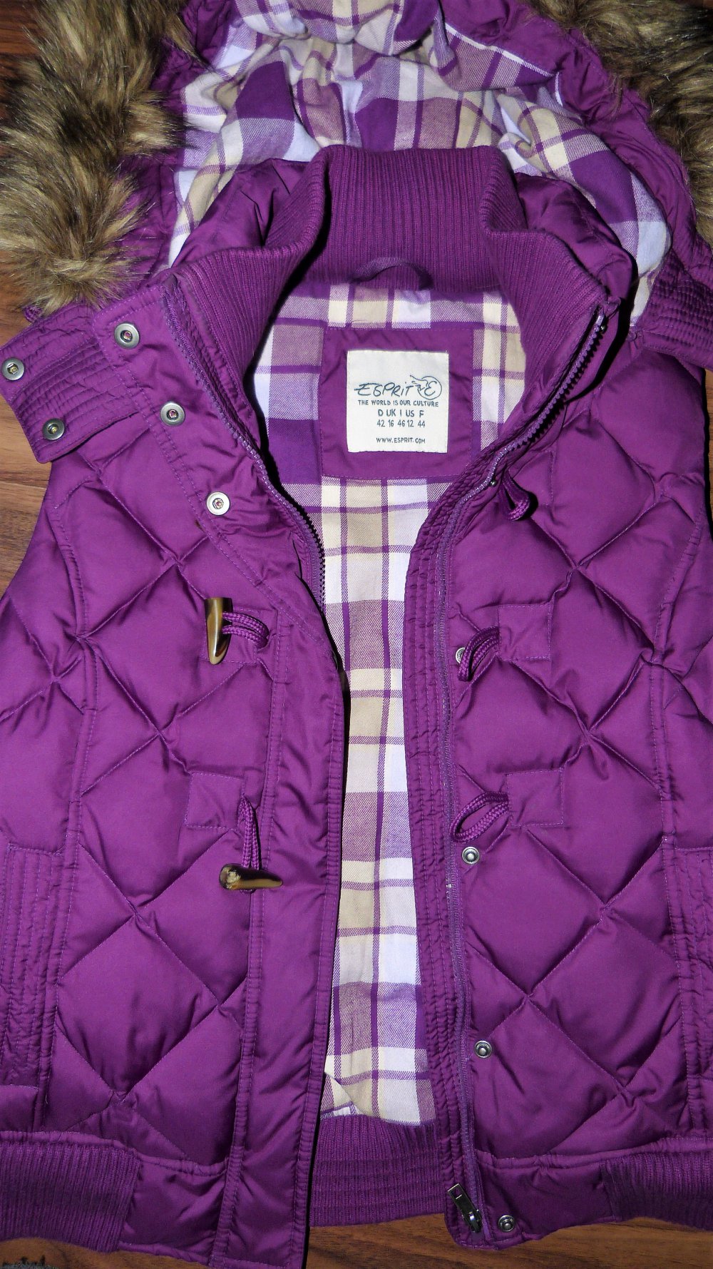 Daunenweste Esprit 42 Weste lila Fell