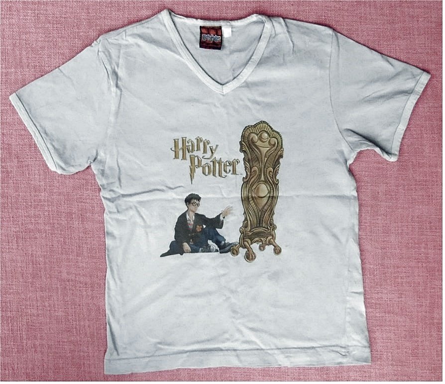 Harry Potter T-Shirt – hellblau mit Motiv - Größe 122 - 100 % Baumwolle