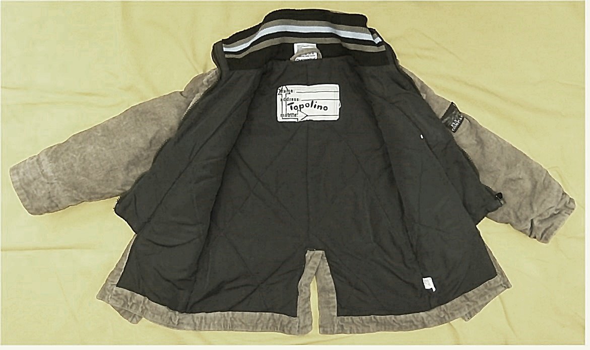 gefütterte warme Cord-Jacke für Jungen , von Topolino - Farbe dunkelbeige , Gr. 110
