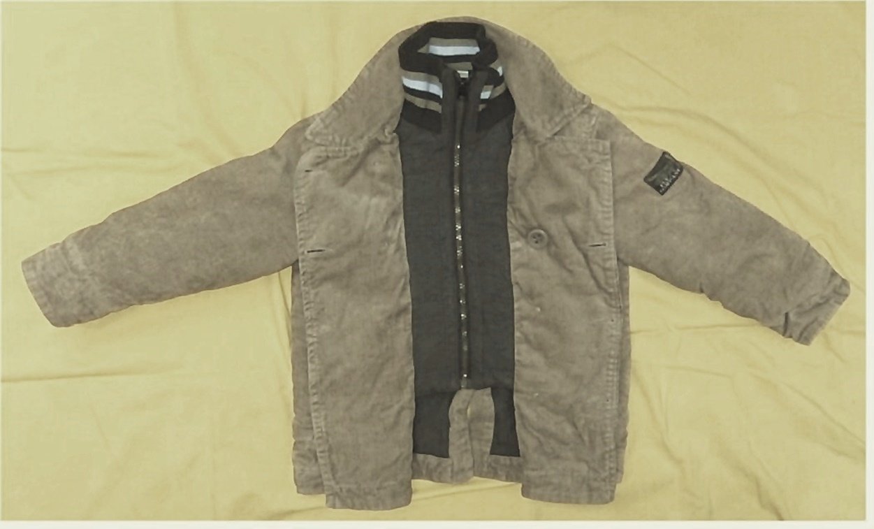 gefütterte warme Cord-Jacke für Jungen , von Topolino - Farbe dunkelbeige , Gr. 110