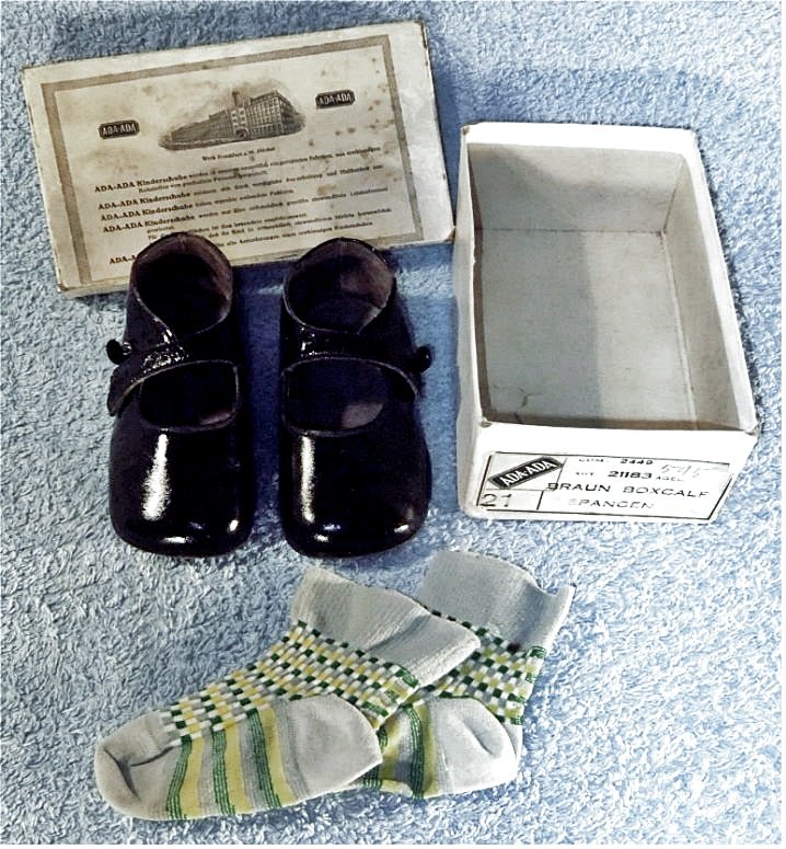 nostalgische Mädchen Schuhe aus Leder - Gr. 21 in schwarz