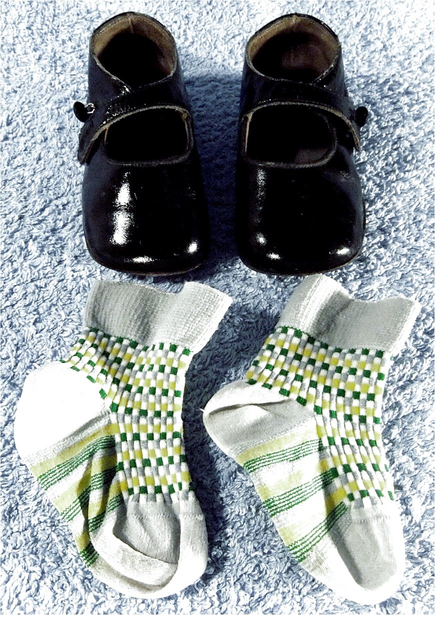 nostalgische Mädchen Schuhe aus Leder - Gr. 21 in schwarz