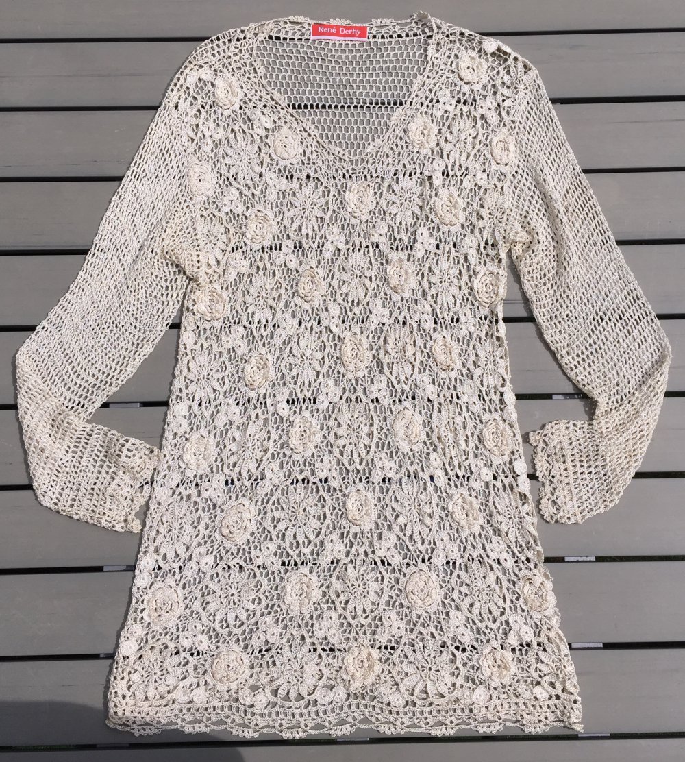 NEU: RENÉ DERHY Häkelkleid HIPPIE Strandkleid Gr. ca. S/M