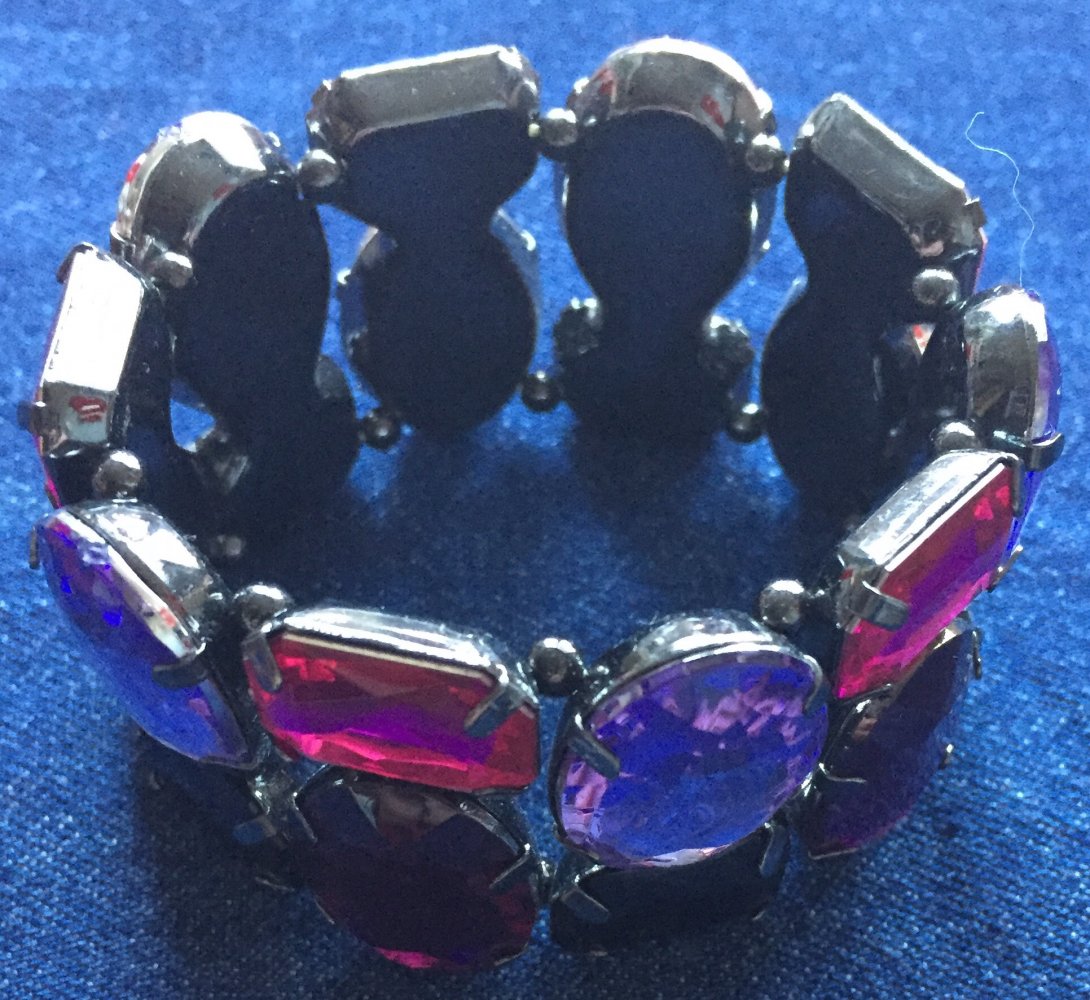 elastisches ARMBAND Blingbling PINK LILA FLIEDER