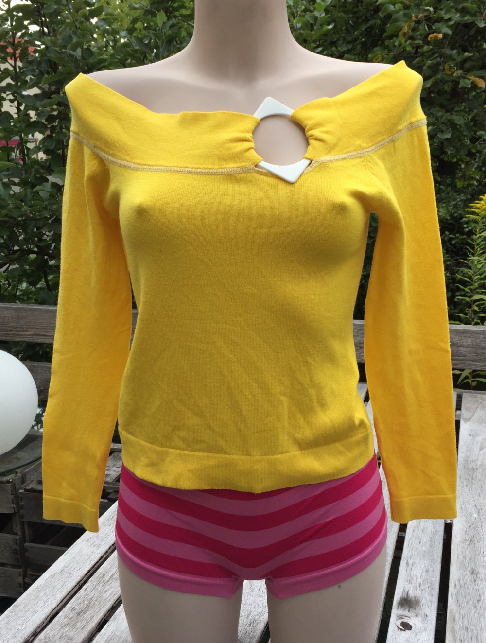 TRUE VINTAGE TOP im SIXTIES LOOK knallgelb Gr. ca. S/M