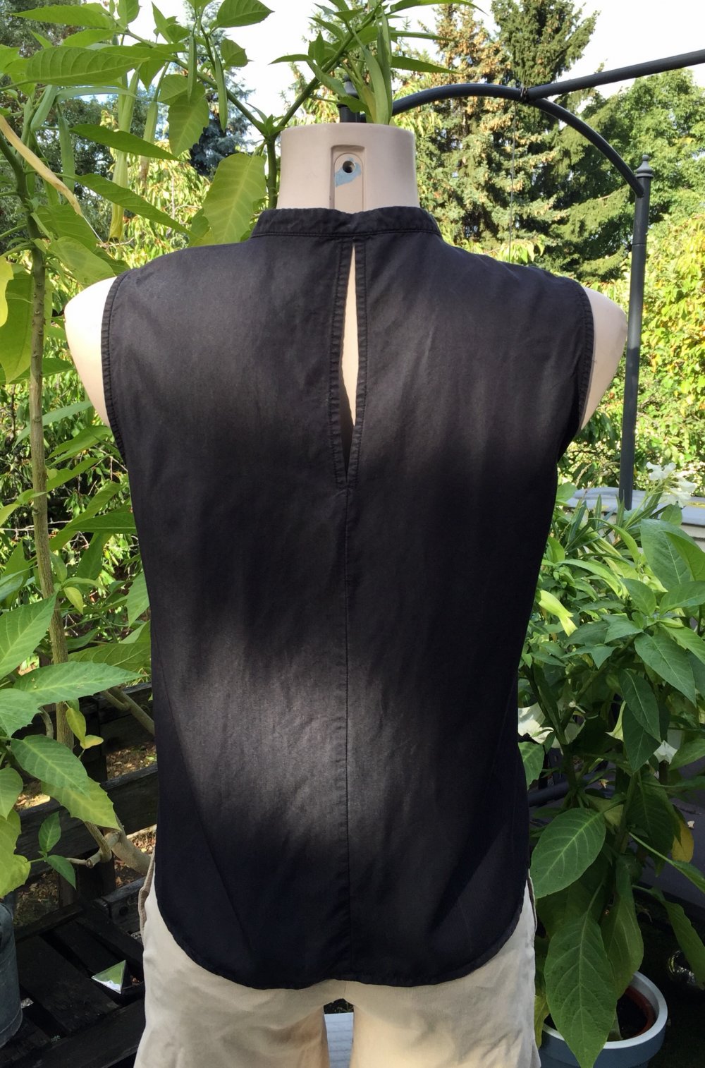 VERO MODA Bluse TOP Kunst-Leder-Details Gr. M