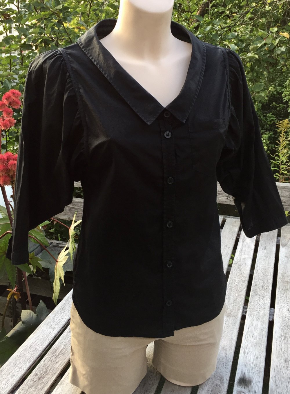 H&M Fledermaus BLUSE Statement-Ärmel Gr. 34