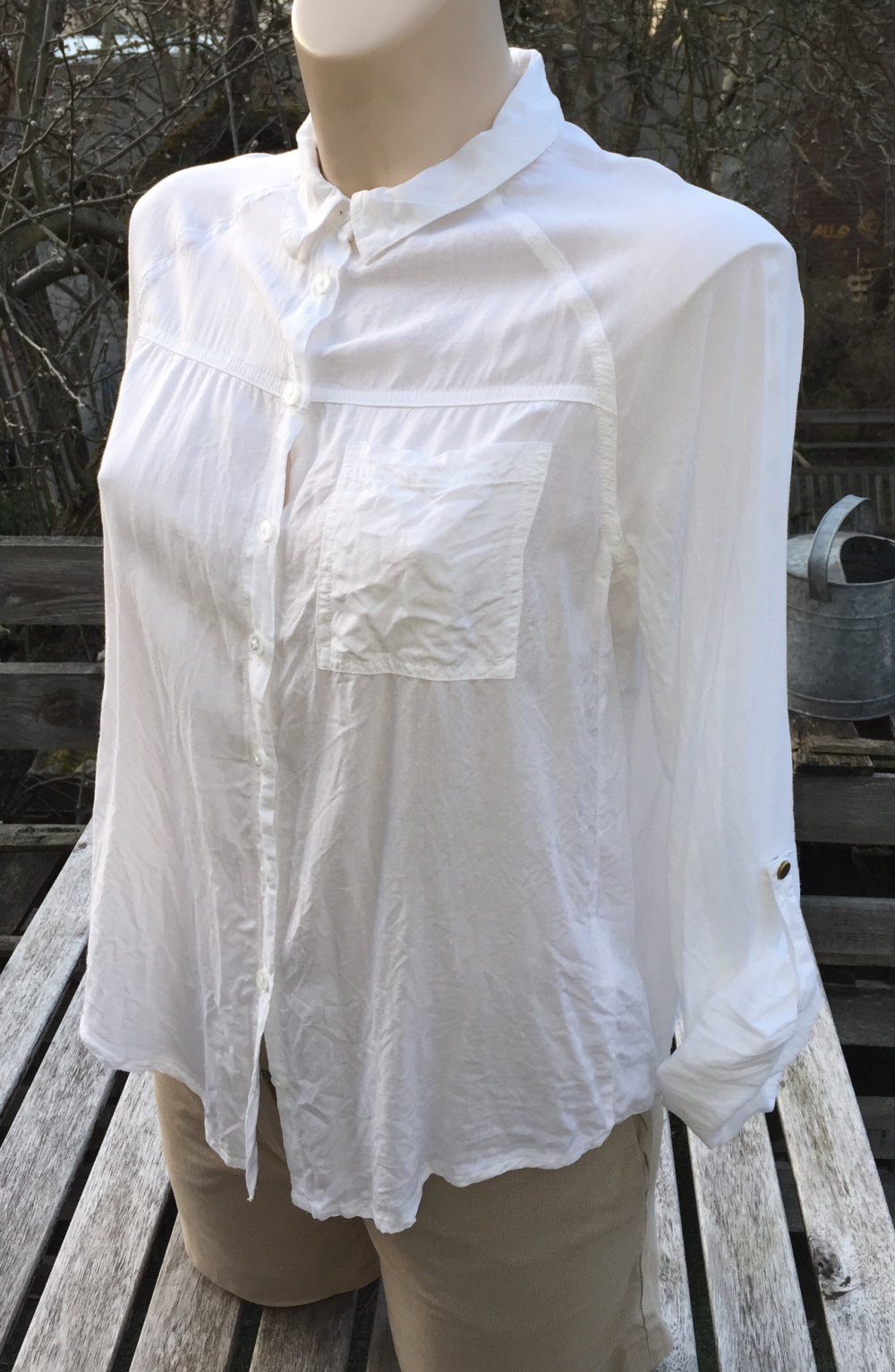 VERO MODA Bluse HEMDBLUSE weiß 