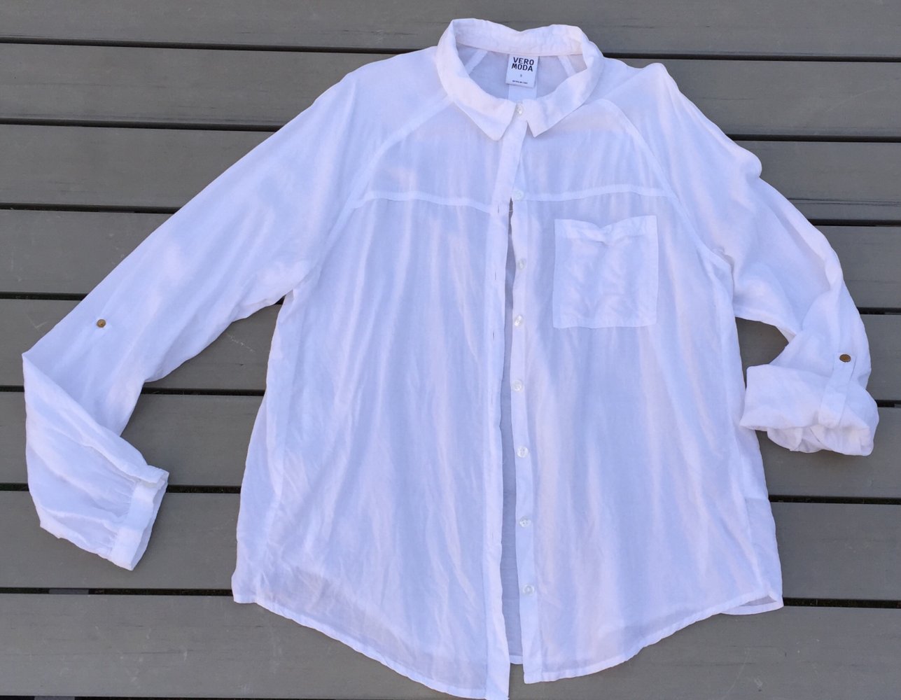 VERO MODA Bluse HEMDBLUSE weiß 