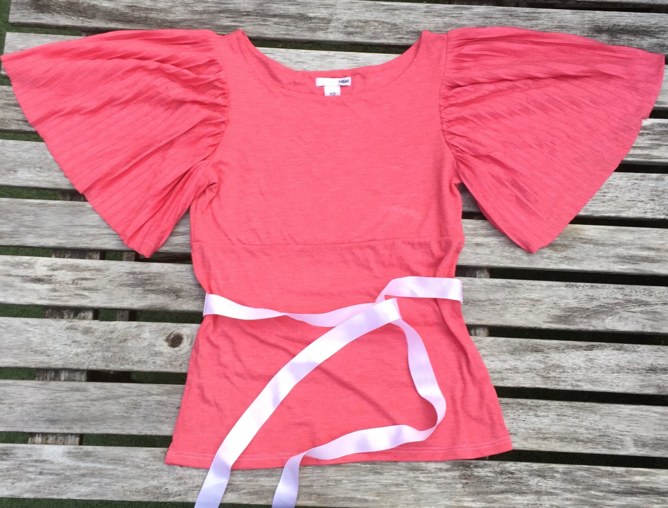 H&M Flügelärmel SHIRT TOP flamingo Gr. XS