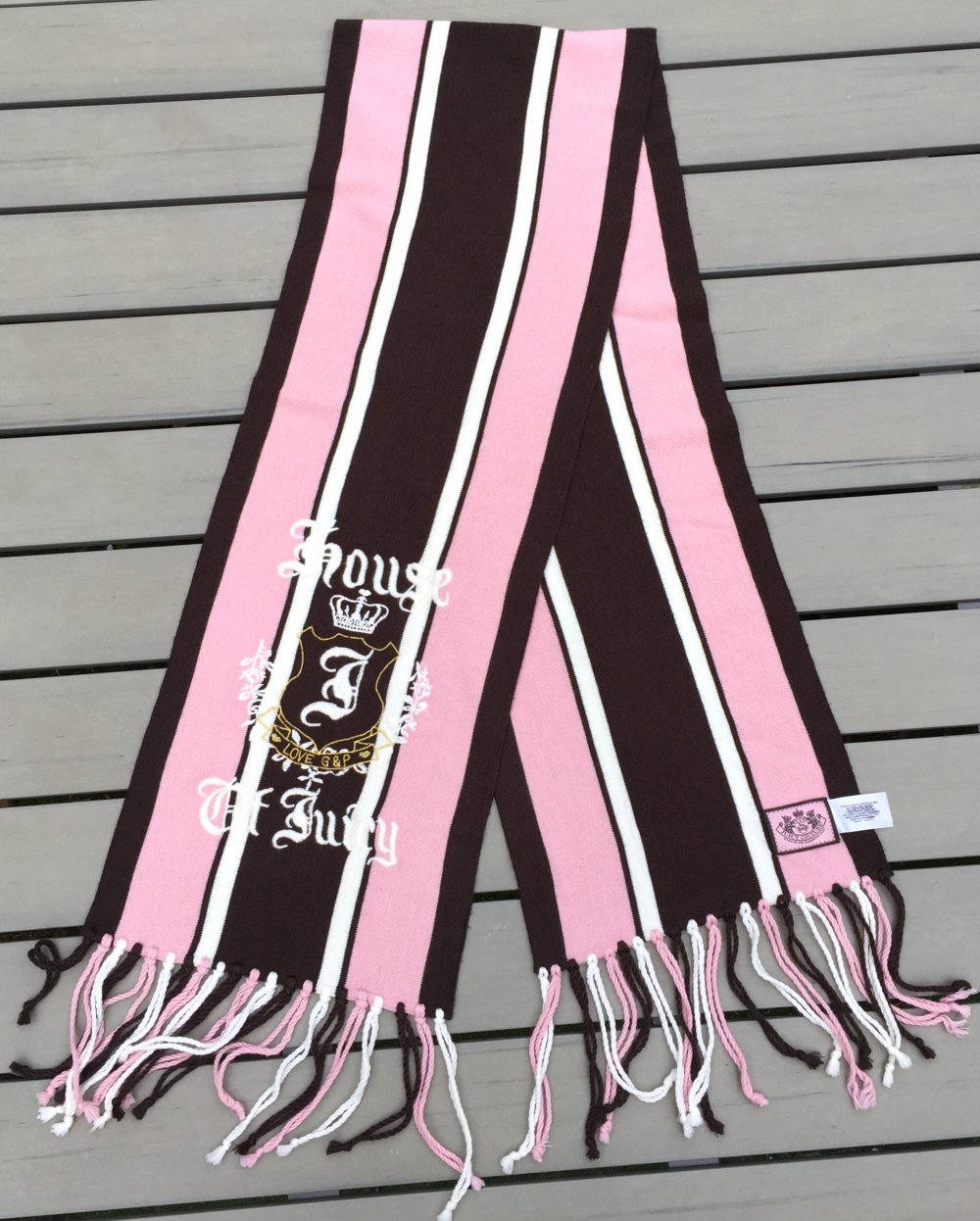 NEUw. JUICY COUTURE Schal STREIFENSCHAL rosé/braun
