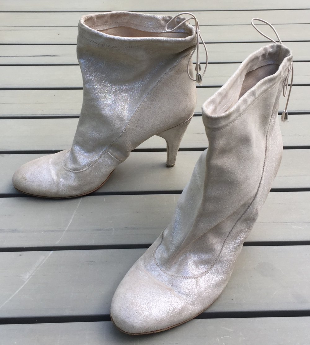 FORNARINA Party Stiefelette SLOUCH metallic SILBER Gr. 40