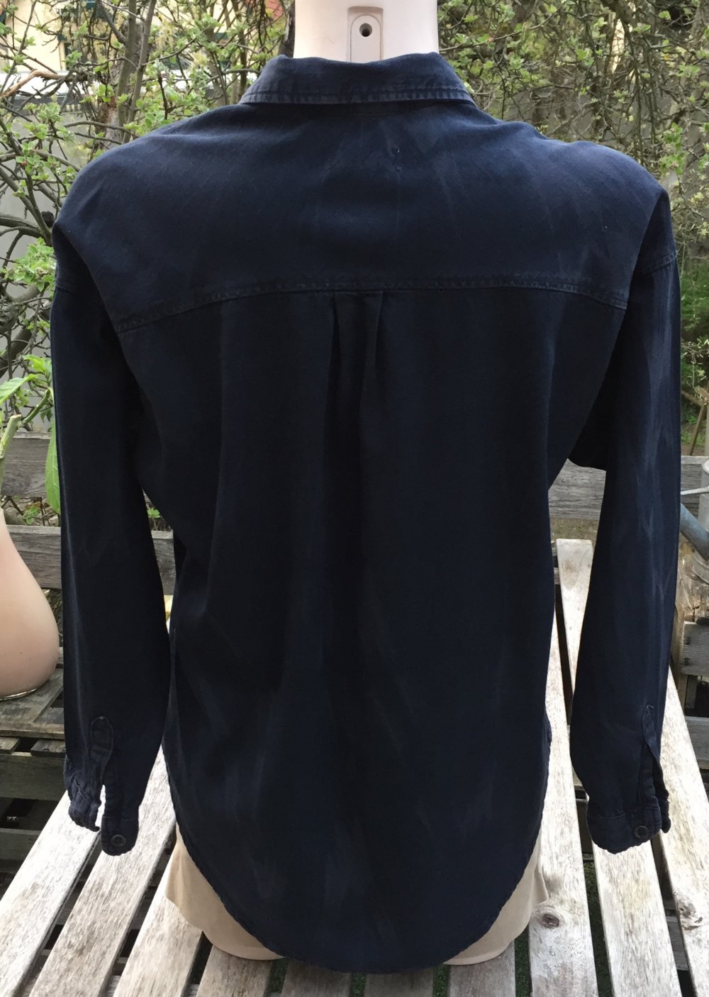 H&M Jeanshemd JEANS BLUSE Batik schwarz Gr. 34