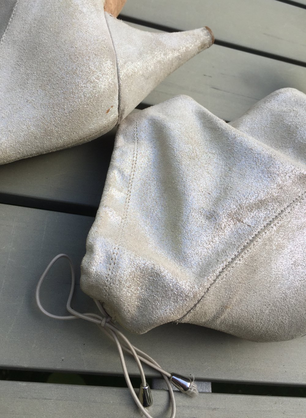 FORNARINA Party Stiefelette SLOUCH metallic SILBER Gr. 40