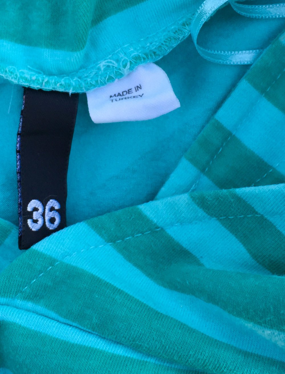 H&M Neckholder KLEID türkis gestreift Gr. 36