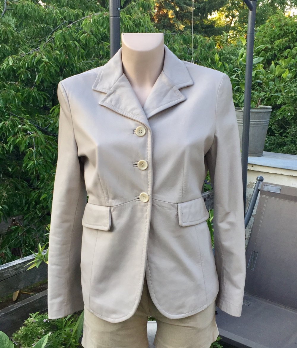 GIANFRANCO FERRE Vintage 90er Lederjacke Blazer Stil Gr. 38