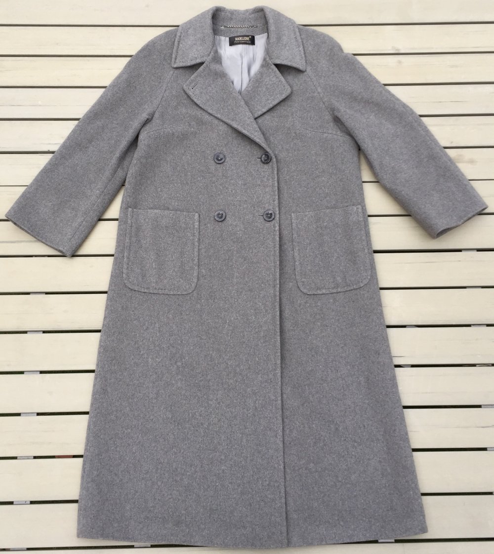 MADELEINE 100% Kaschmir MANTEL grau Gr. 42 / NP 659€