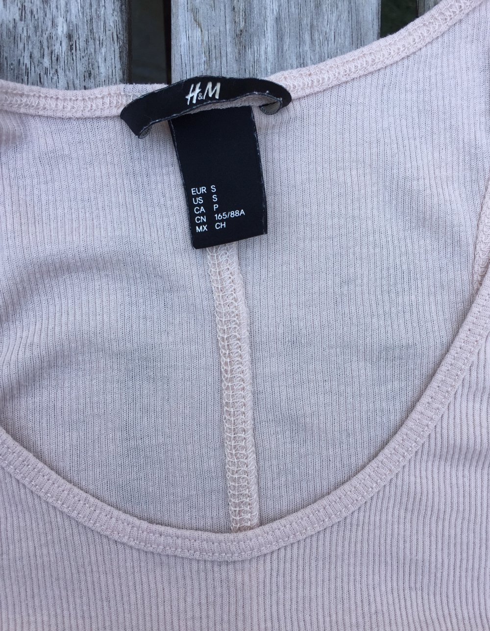 H&M Top TANKTOP nude/puder Rippshirt Gr. S