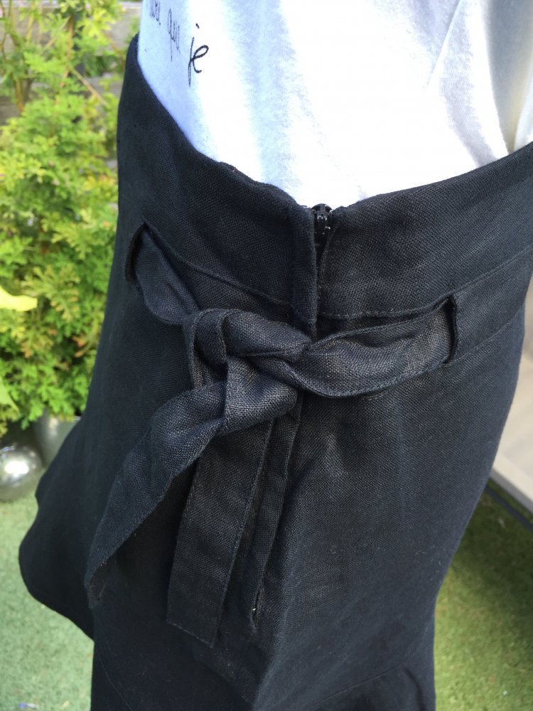 H&M Minirock LEINEN ROCK mit Schleife Gr. 36