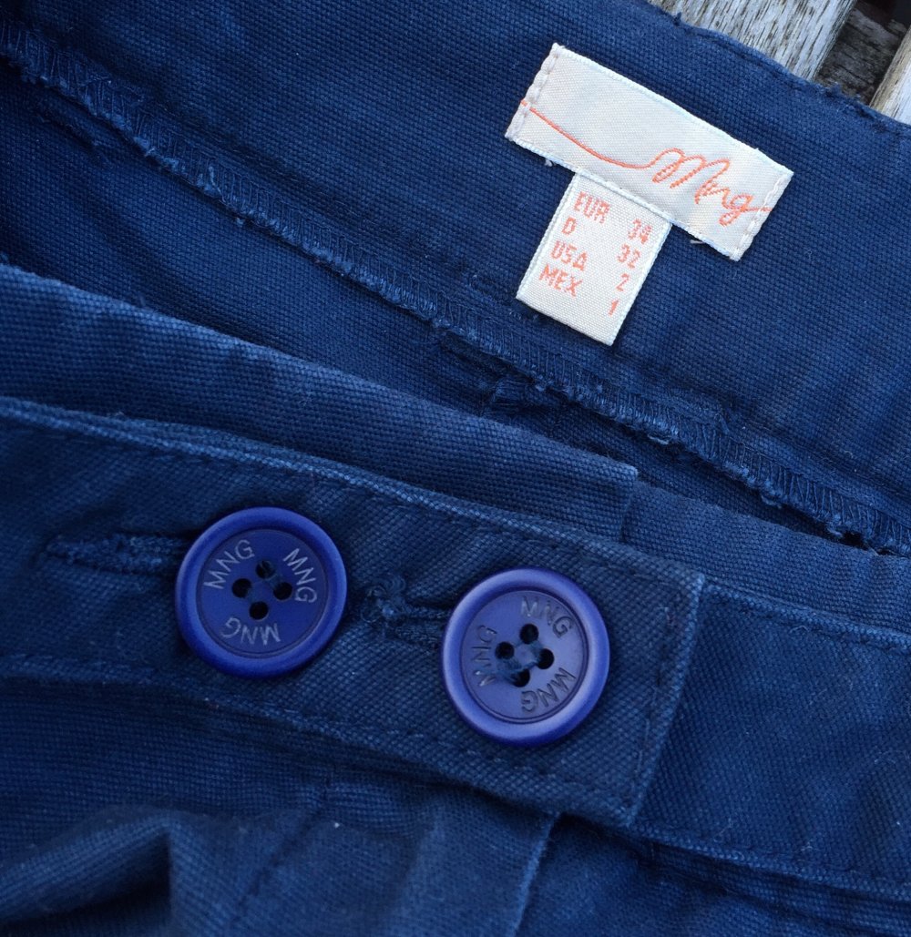 MANGO Bleistiftrock Stretchrock maritim Gr. XS / 32