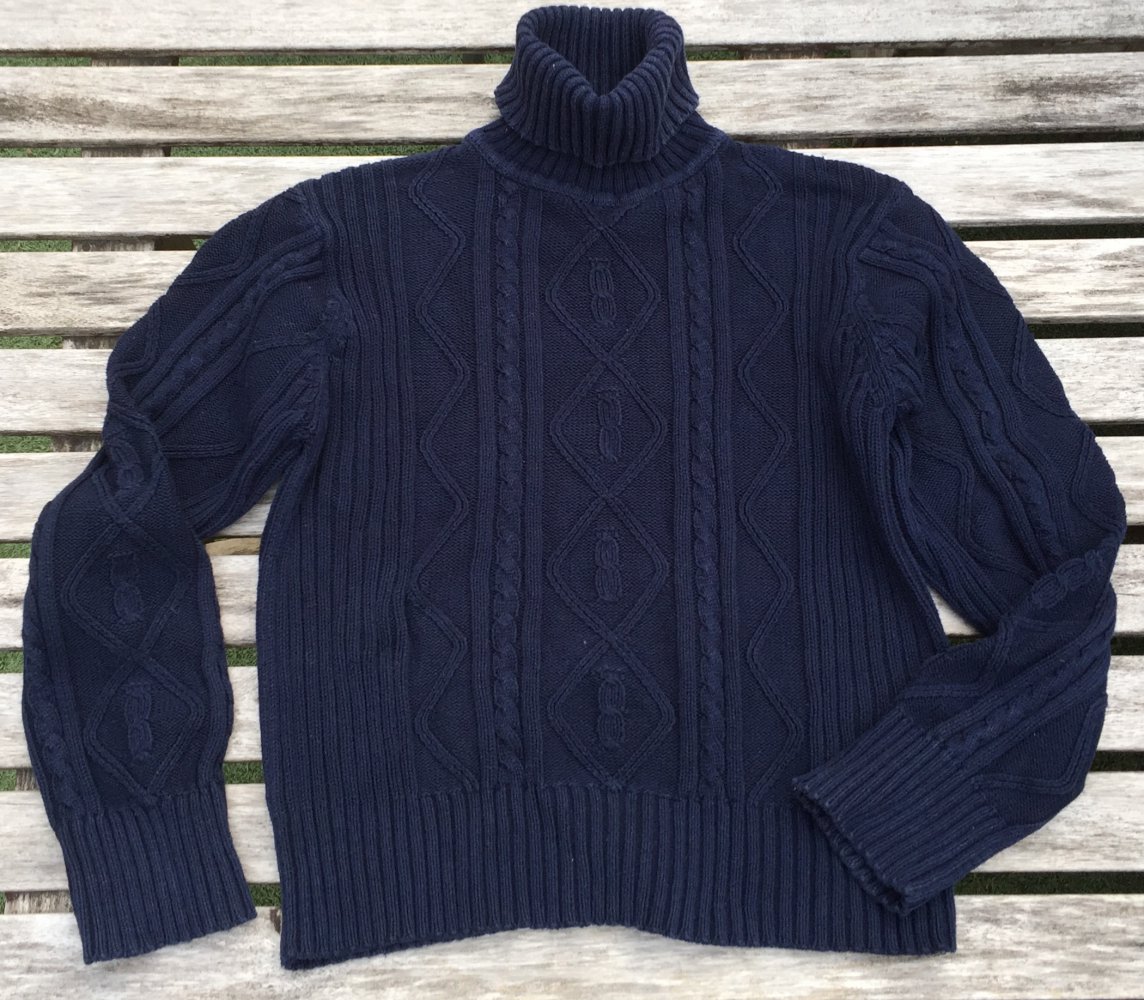 H&M Vintage PULLOVER Rolli ZOPFSTRICK Gr. L (wie M)