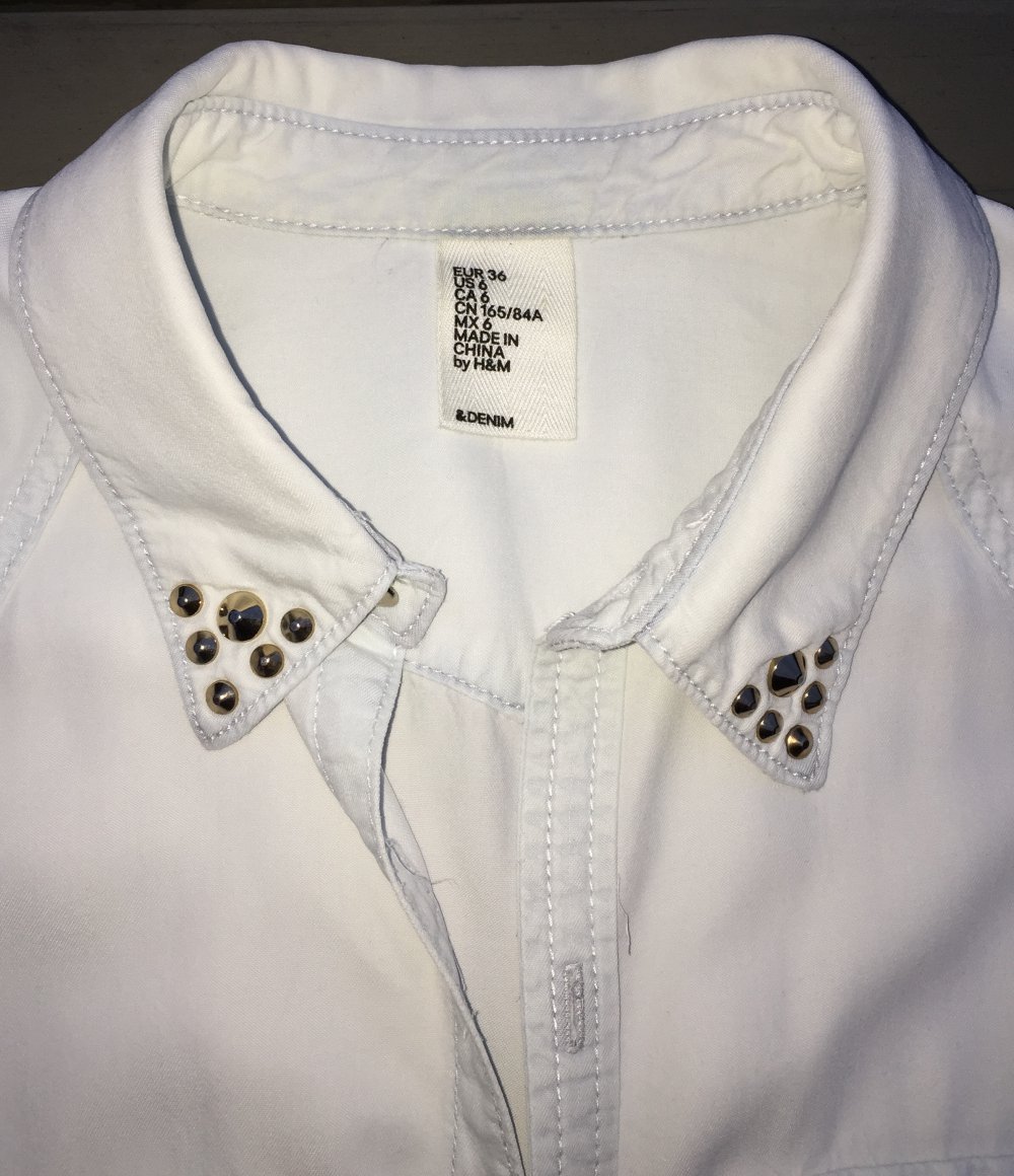 H&M Bluse HEMDBLUSE weiß/bleached Gr. 36