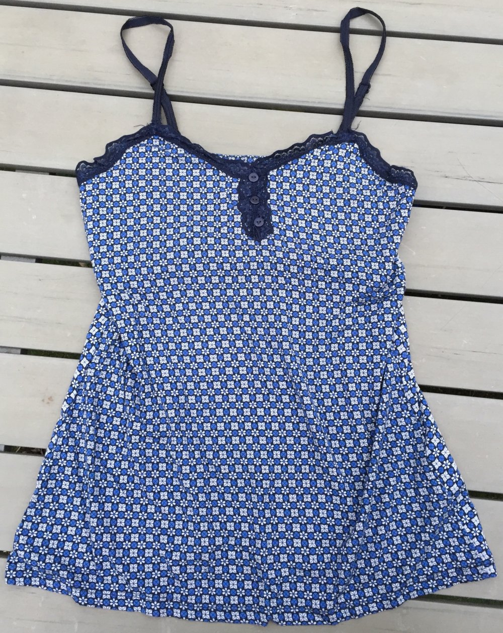 SPAGHETTI TOP Krawattenmuster Gr. S