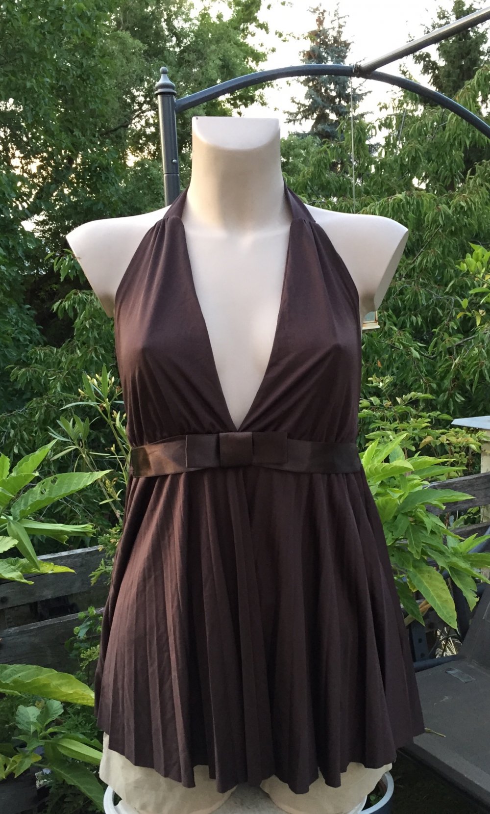 Neckholder Plissé Top Babydoll