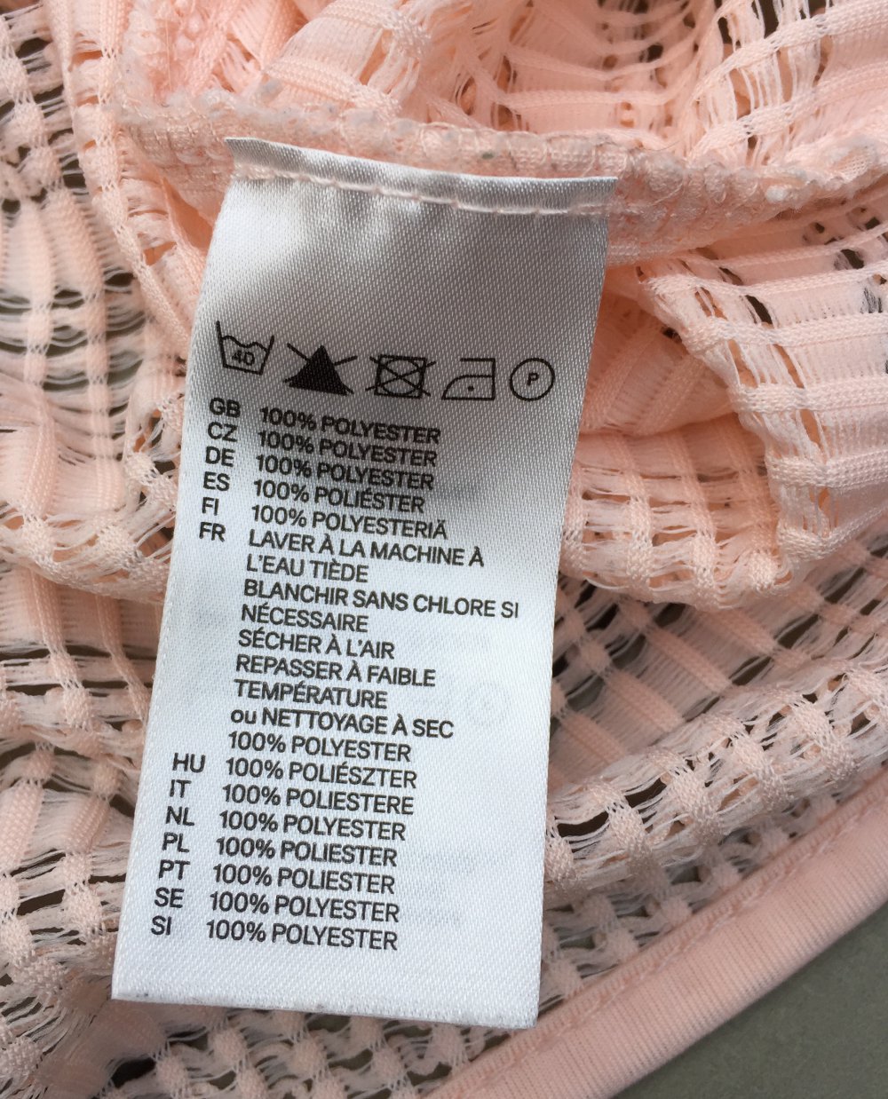 H&M Pulli OBERTEIL peach semitransparent Gr. XS