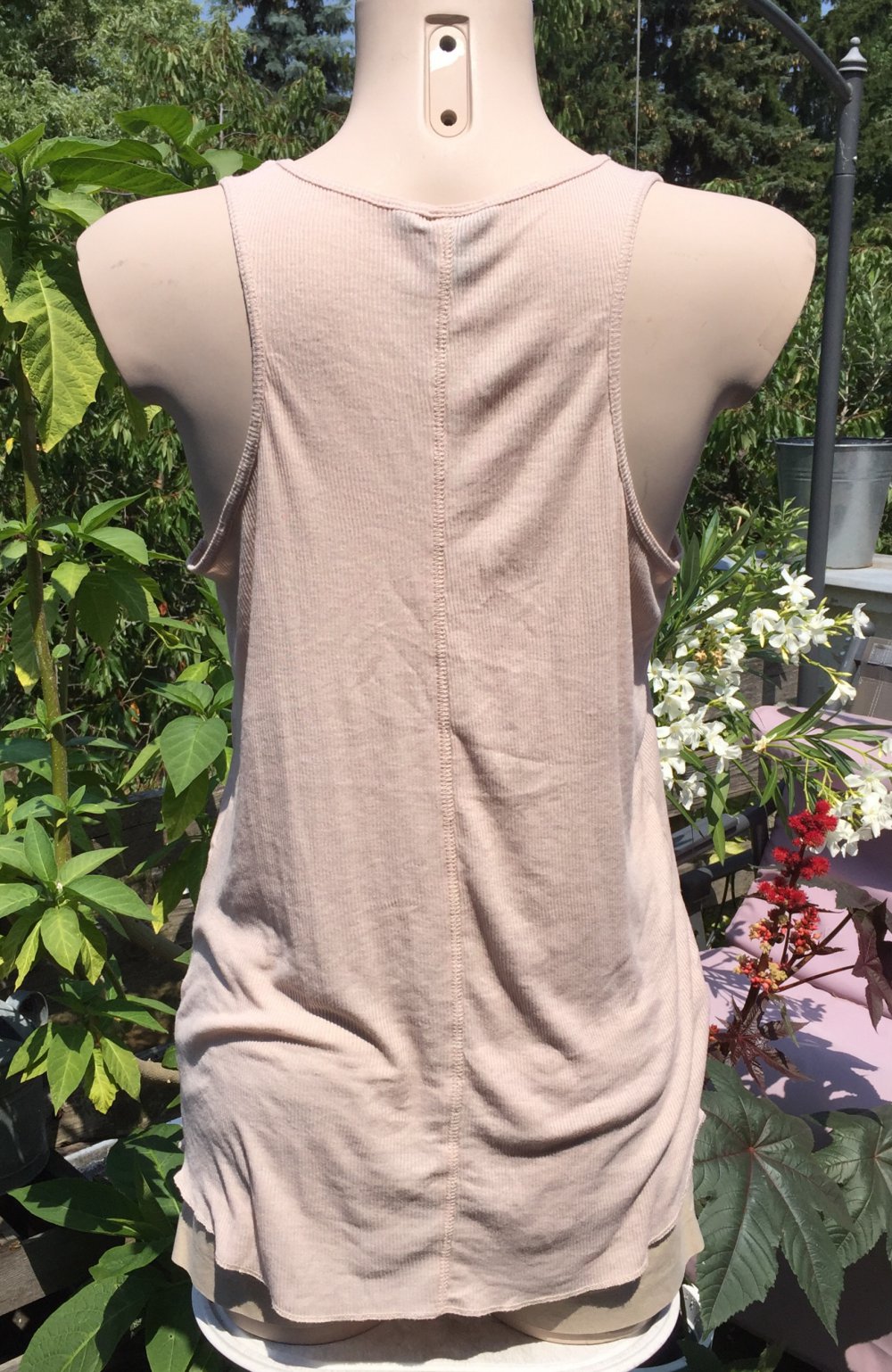 H&M Top TANKTOP nude/puder Rippshirt Gr. S