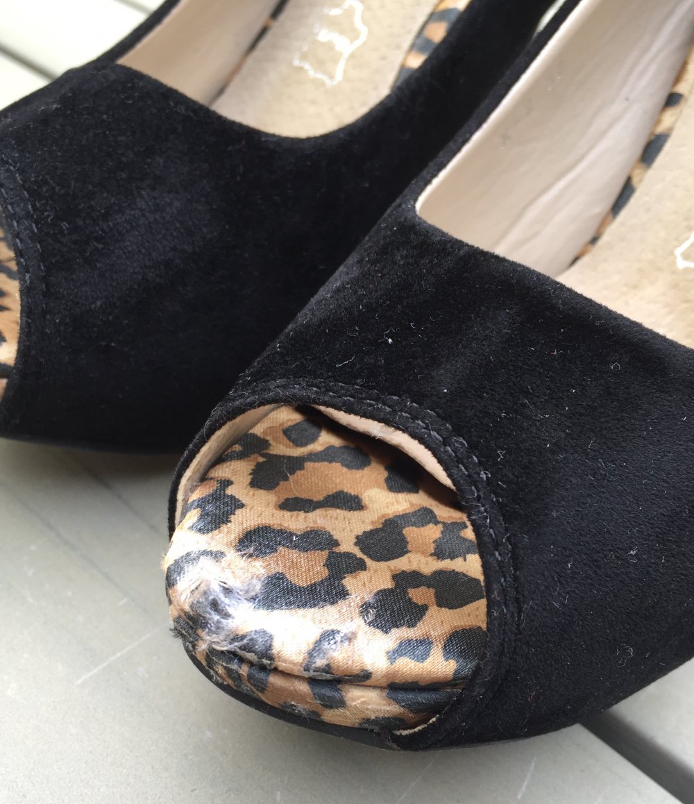 Plateau PUMPS Le Scarpe PEEP TOES schwarz/leo Gr. 37