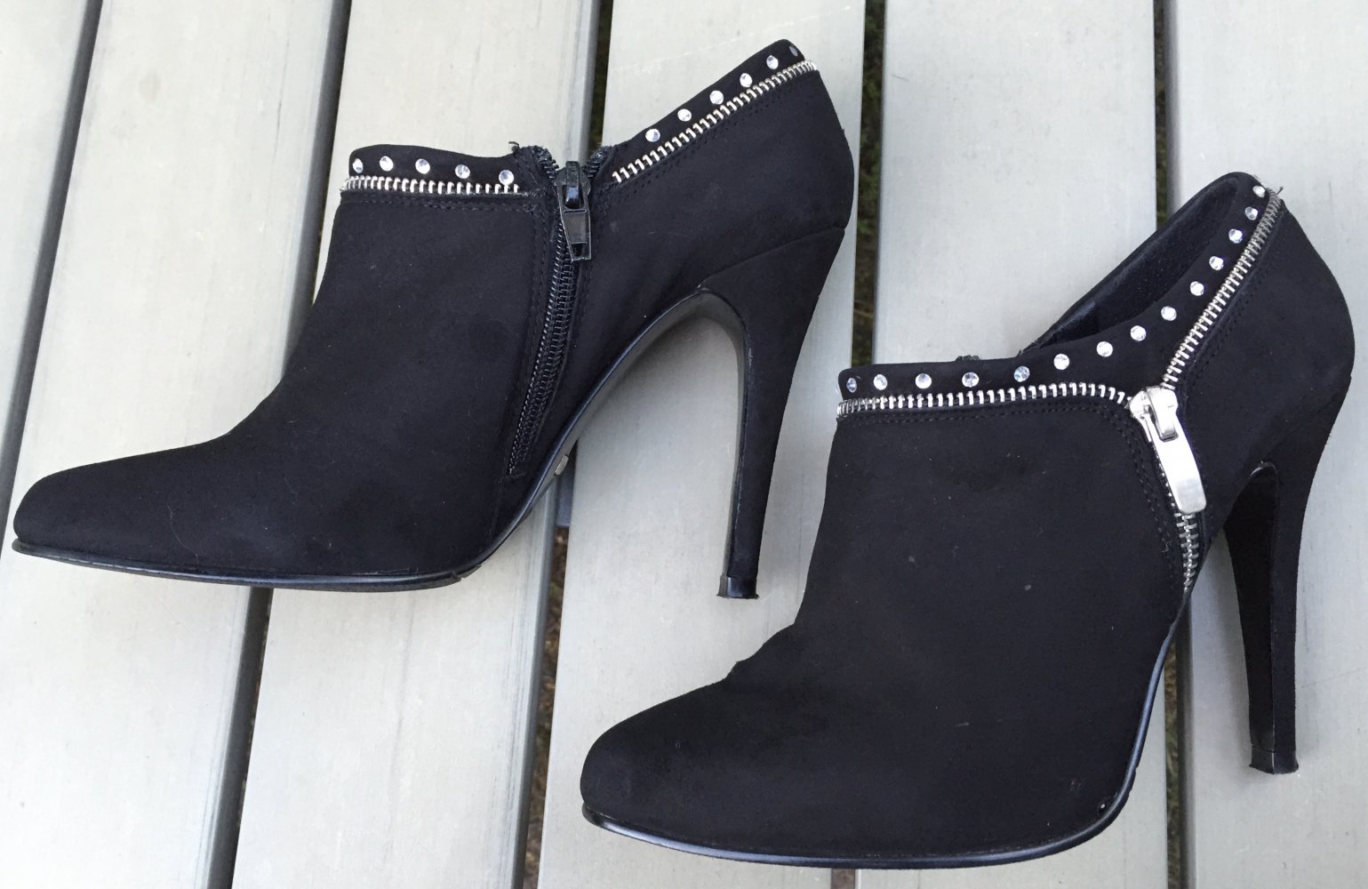 BOOTIES STIEFELLETTE Hochfront PUMPS mit BlingBling Gr. 38