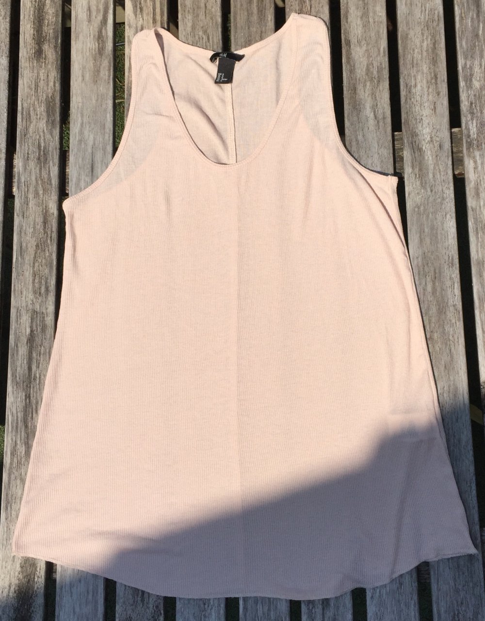 H&M Top TANKTOP nude/puder Rippshirt Gr. S