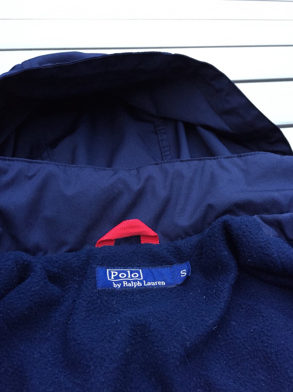 RALPH LAUREN Windbreaker COLLEGE JACKE gefüttert KAPUZE Gr. S