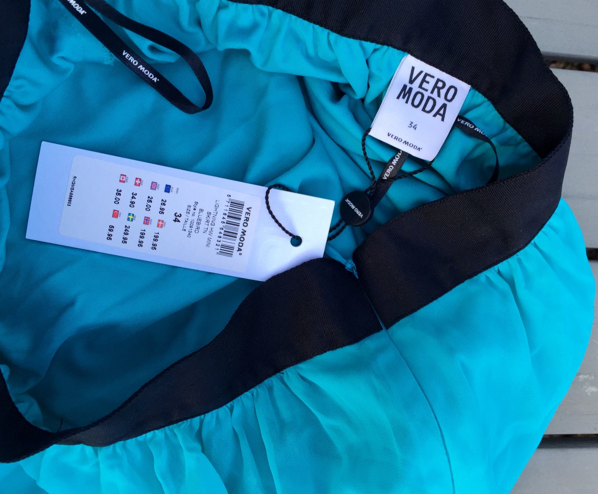 VERO MODA Vokuhila ROCK türkis Gr. 34 NEUw.