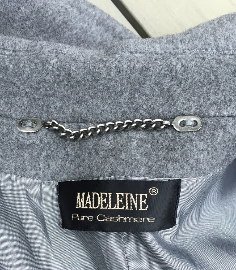 MADELEINE 100% Kaschmir MANTEL grau Gr. 42 / NP 659€