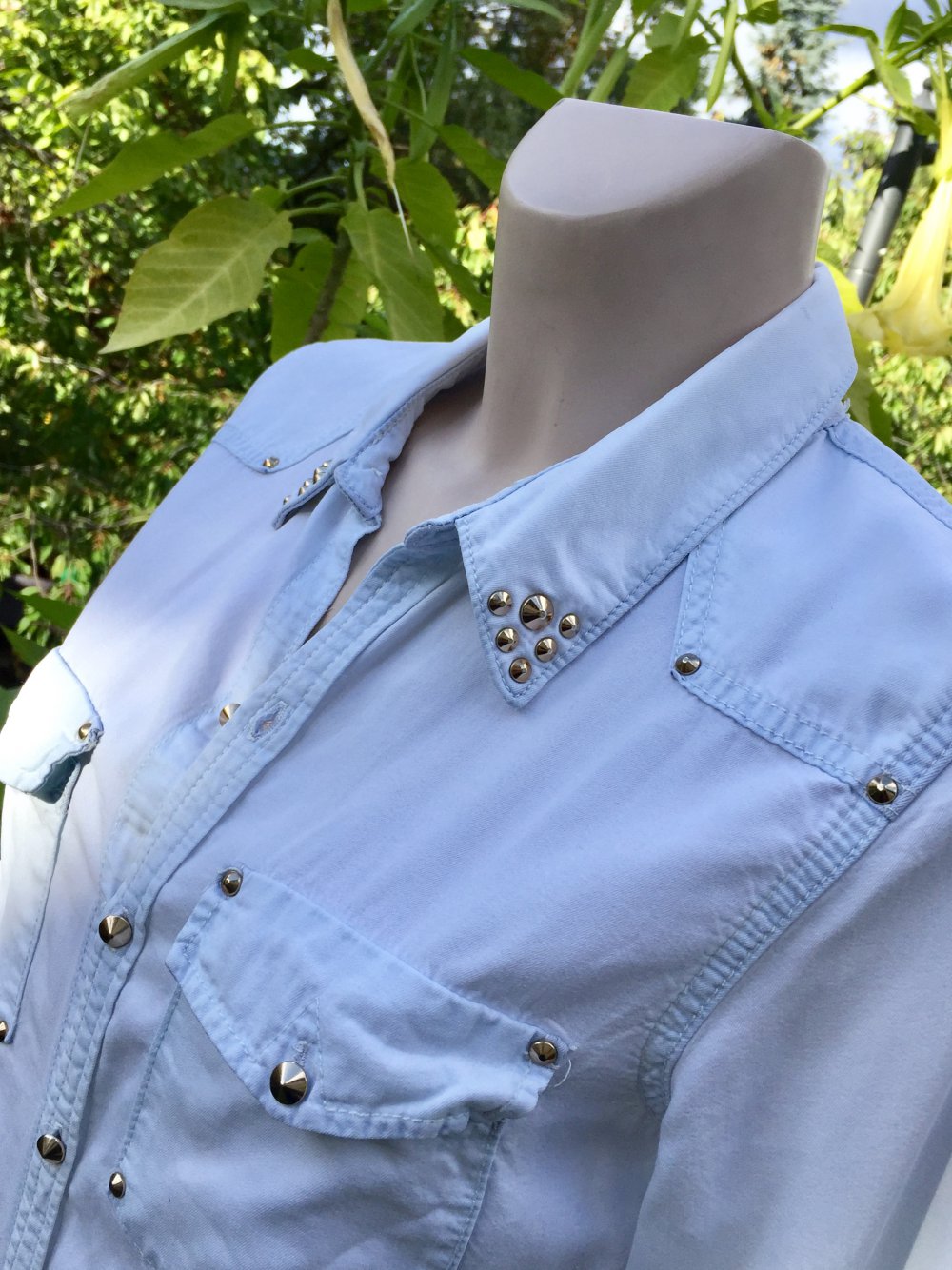 H&M Bluse HEMDBLUSE weiß/bleached Gr. 36