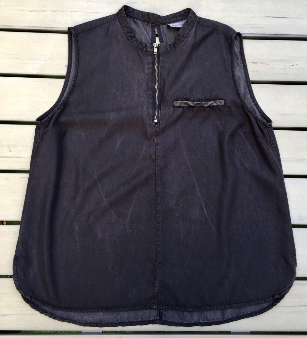 VERO MODA Bluse TOP Kunst-Leder-Details Gr. M