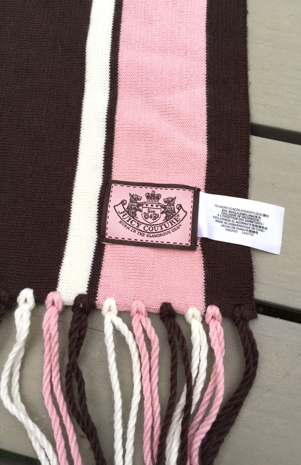 NEUw. JUICY COUTURE Schal STREIFENSCHAL rosé/braun